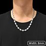 Gold Plated Men Stainless Steel Coffee Bean Link Chain Necklace