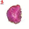 Golden Rim Edge Natural Stone Gemstone Geode Quartz Crystal Druzy Slice Mobile Phone Holder Grip Socket for Cell Phone