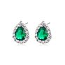 Hainon Earrings for Women Water Drop White Pink Blue Green Zircon Stud Earrings 925 Silver Plated Earrings Gift
