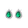 Hainon Earrings for Women Water Drop White Pink Blue Green Zircon Stud Earrings 925 Silver Plated Earrings Gift