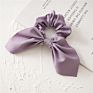 Hair Scrunchies Solid Color Silk Satin Women Bowknot Kids Hair Accessories Scrunchies Bow