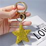 Handbag Bag Hanging Bling Bling Five-Pointed Star Key Chain Creative Blue Red Rhinestone Star Keychain