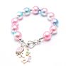 Handmade Diy Magic Color Pearls Beads Bracelets for Baby Girls Mermaid Shell Acrylic Beads Charm Bracelets