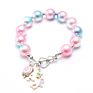 Handmade Diy Magic Color Pearls Beads Bracelets for Baby Girls Mermaid Shell Acrylic Beads Charm Bracelets