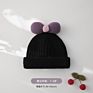 High Elastic Cartoon Bow Knot Knitted Baby Kids Cute Autumn Children Warm Beanie Hat