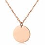 High Polished Disc round 18K Gold Engraved Stainless Steel Metal Blank Pendant Coin Necklace