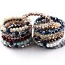 Holiday Gift Handmade Women Bracelet 10Mm Assort Crystal Glass Beads Bracelet 5 Different Pave Ball Color Elastic Charm Bracelet