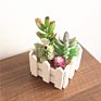 Hotsale Indoor Decoration Desk Plant Artificial Succulents Plant with Wood Fence Base for Home Office Decoration