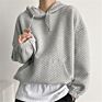 Hr231 Women Long Sleeve Cotton Blank Heavy Pullover Waffle Fabric Knit Hoodie