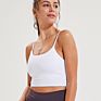 in Built Bra Short Style Sports Yoga Wear Crop Fitness Workout Women's Tank Cami Tops