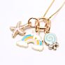 In Stock Children Jewelry Rainbow Design Kids Gift Alloy Pendant Girls Chain Necklace