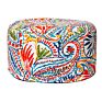 Inflatable Stool with Colorful Fabric Zippered Slipcover Groovy Lightweight round Shape Ottoman 50*25 Cm