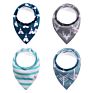 Ins 4 Pack Baberos Babadores Organic Cotton Toddler Girl Drool Babies Bib Set Waterproof Plain Apron Bandana Baby Bibs
