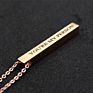Inspirational Mantra Personalized Engraving Slogan Quote Message Vertical Bar Stainless Steel Pendant Necklace for Men