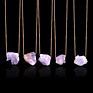 Irregular Nuggets Gold Color Natural Quartz Stone Necklace Amethysts Amazonite Lapis Quartz Pendant Necklaces