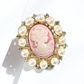 Jaenones Vintage Rhinestone Brooches Queen Head Portrait Brooch Cameo Brooch Sets