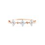Jewelry 925 Sterling Silver 14K Gold Plated Flower Ring Three Blue Blossom Ring with Cubic Zircon