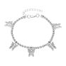 Jewelry Iced Out Diamond Link Butterfly Anklet Bling Rhinestone Crystal Tennis Chain Butterfly Ankle Bracelet