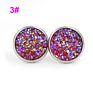 Jewelry Shining Glitter Girls Earings 12Mm Stainless Steel Women Star Color Bling Crystal Druzy Stud Earrings