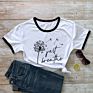 Just Breathe 100% Cotton T-Shirt Vintage Women Anxiety Graphic Tshirt