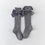 K1118204 1-8Y Kids Baby Knee High Girls for Children Princess Style Knit Toddler Cotton Long Socks with Velvet Bows