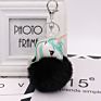 Kazufur Unicorn Fur Ball Bag Charm Pony Faux Fur Ball Keychain 8Cm