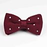 Knitted Mens Bow Tie Men Leisure Polka Dots Bilayer Bow Ties for Men Wedding Party Striped Wedding Burgundy Butterfly Bowtie