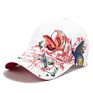 Korean Sequin Embroidered Baseball Butterfly Embroidery,Duck Tongue and Lip Print Women's Hat Sunscre