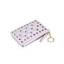 Korean Short Coin Wallet Key Zipper Ladies Wallet Card Bag Rivets Leather Coin Bag