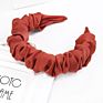 Korean Silk Acetate Satin Pleated Headband Cute Lady Soft Cloth All-Match Hair Accessories Women Ruched Headbands