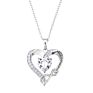 Krkc Women Jewelry 925 Sterling Silver 18K White Rose Gold Plated Garnet Gemstone Heart Shape Pendant Heart Necklaces