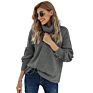 Ladies Autumn Turtleneck Solid Color Warm Loose Knitted Pullover Women's Sweaters