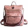 Large Capacity Waterproof Pu Bag Lady Student Crossbody Shoulder Bag Backpack Leisure Soft Leather Bag Retro Backpack