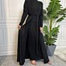 Latest Design Knitted Slim Fitting Long Coat for Women Muslim Open Abaya Islamic Clothing 6 Colors Fall Collection