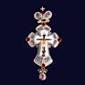 Latest Greek Gold and Black Gun Plated Alloy Orthodox Russian Pectoral Cross with Jesus Icon Necklace