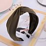 Latest Wide Twist Knotted Wide Fabric Headband Solid Color Wrap Hairband Design