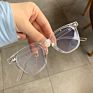 Lbashades Retro round Eyewear Girls Glasses Pc Black Optical Frames anti Blue Light Square Glasses Women