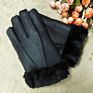 Leather Men Keeping Worm Gloves inside Wool Lining Thickened Sheepskin Fur Leather Glove