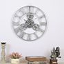 Living Room Hotel Office Home Decor Gift Antique Style Industrial Luxury Wall Clock Gold Roman round Metal Gear Clock