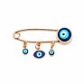 Lucky Eye Blue Turkish Evil Eye Brooch Pin for Women Men Dropping Oil Flower Crown Star Hamsa Hand Charm Jewelry