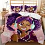 Luxury Design Modern African Black Dream Girls 3D Printed Home Queen Bed Sheet Bedding Comforter Set3 Pcs Bedding Set