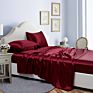 Luxury Satin Four-Piece Set Pure Cotton Simple Embroidery Bed Sheet Quilt Cover Bedding