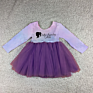 Lz Children Pink Rainbow Printing Tutu Dress for Kid Valentines Day Longsleeve Baby Girl Dress Party Dresses
