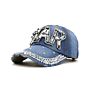 bling denim baseball cap