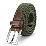 Men Women Casual Knitted Pin Buckle Belt Woven Canvas Elastic Expandable Braided Stretch Belts Plain Strap