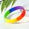 Men's Wristband Multi Color Rainbow Silicone Bracelet for Women Men Braided Chain Link Wristband