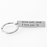 Metal Soft Enamel Drive Safe L Love You Dad Mom Sister Brother Keychain