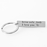 Metal Soft Enamel Drive Safe L Love You Dad Mom Sister Brother Keychain