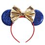 Metallic Rainbow 5" Hair Bows Mouse Ears Hairband for Girls Big Sequins Ears Chic Headband Diy Hair Accessories