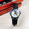 Mickey Mouse Kids Watch Children Leather Strap Quartz Watches Boy Girl Birthday Gift Clock Young Man Happy Time Top